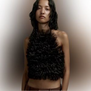 NWT Zara Tulle Knit Halter Top, Size Small — Art.: 1822/124/800